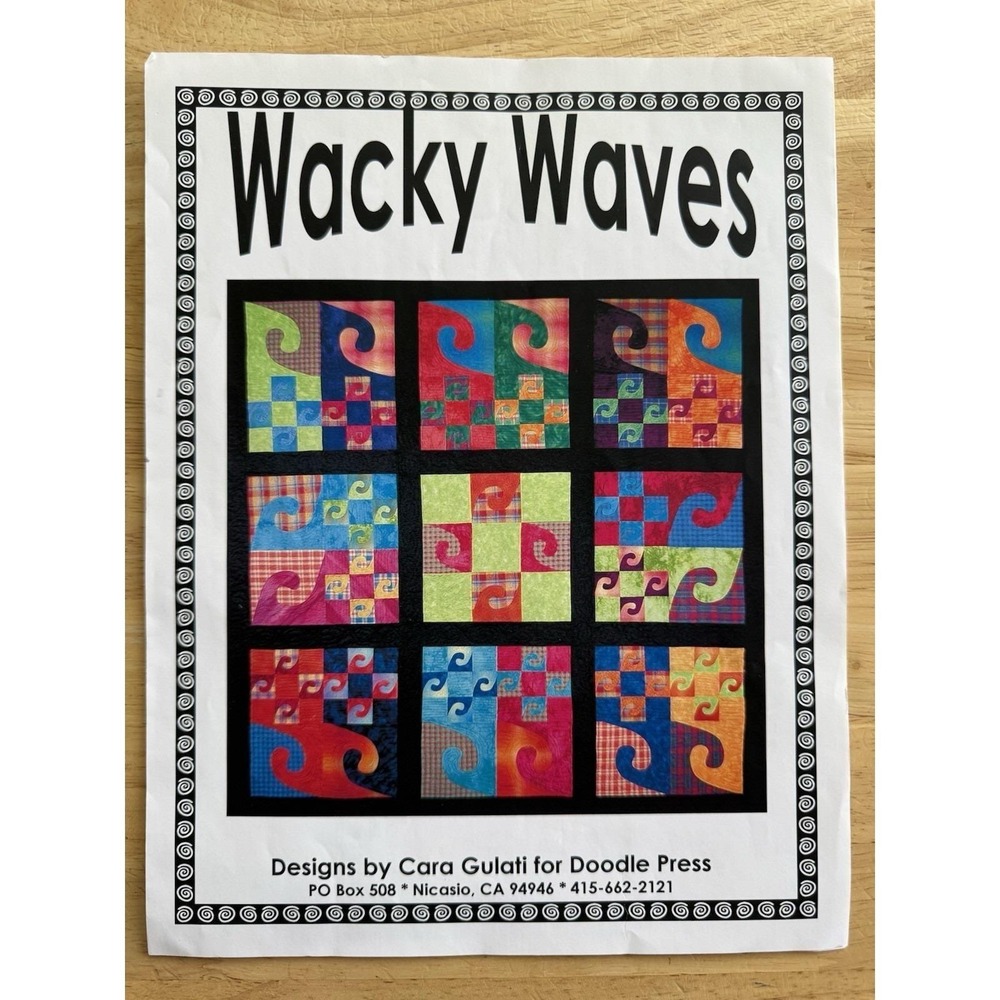 DOODLE PRESS DESIGNS - Quilt Pattern - Wacky Waves 66" x 66" Cara Gulati UC